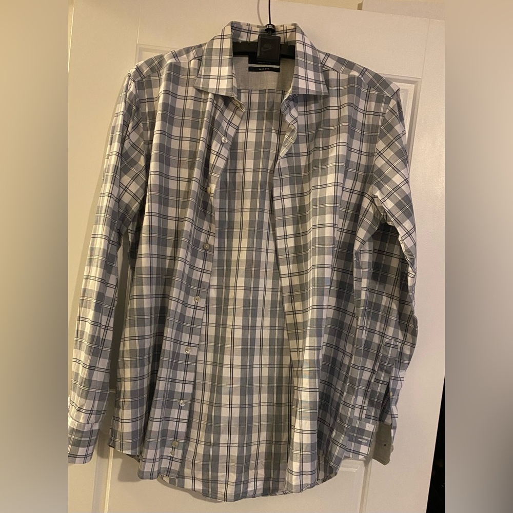 BLACK Saks Fifth Avenue SLIM FIT men’s large button up shirt